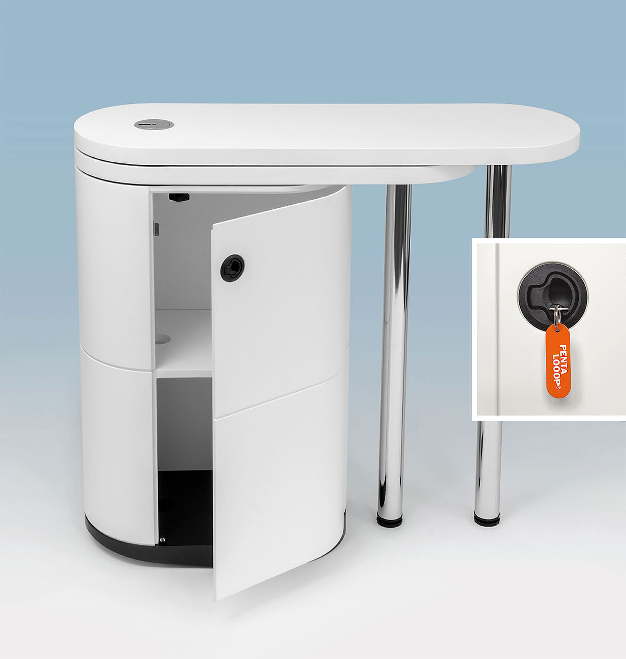 Messetheke abschließbar